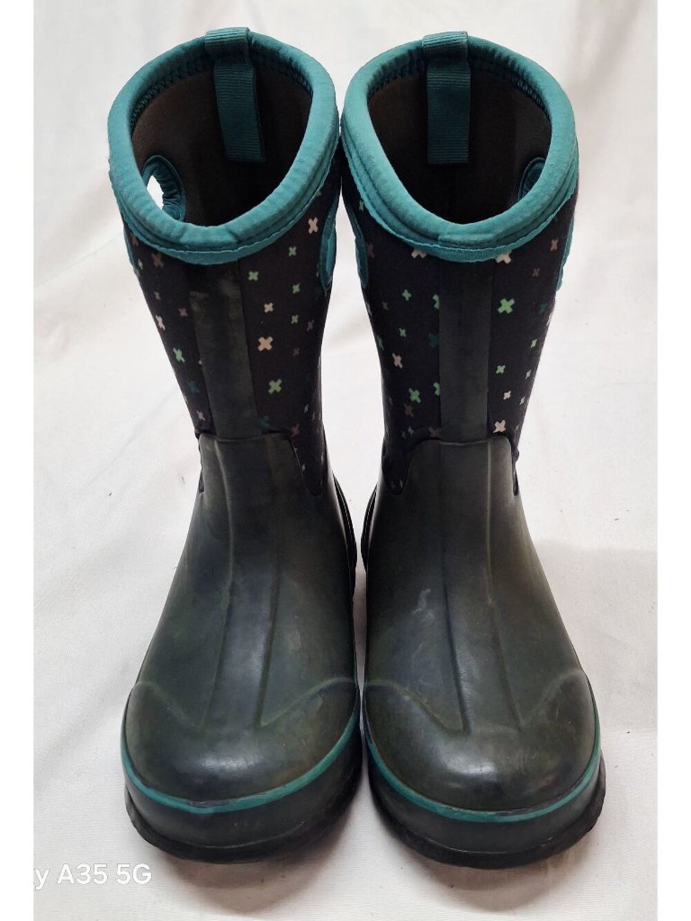 Kids Bogs Classic Plus Waterproof Insulated Boots Size 13 Black/Teal -30°F Cold